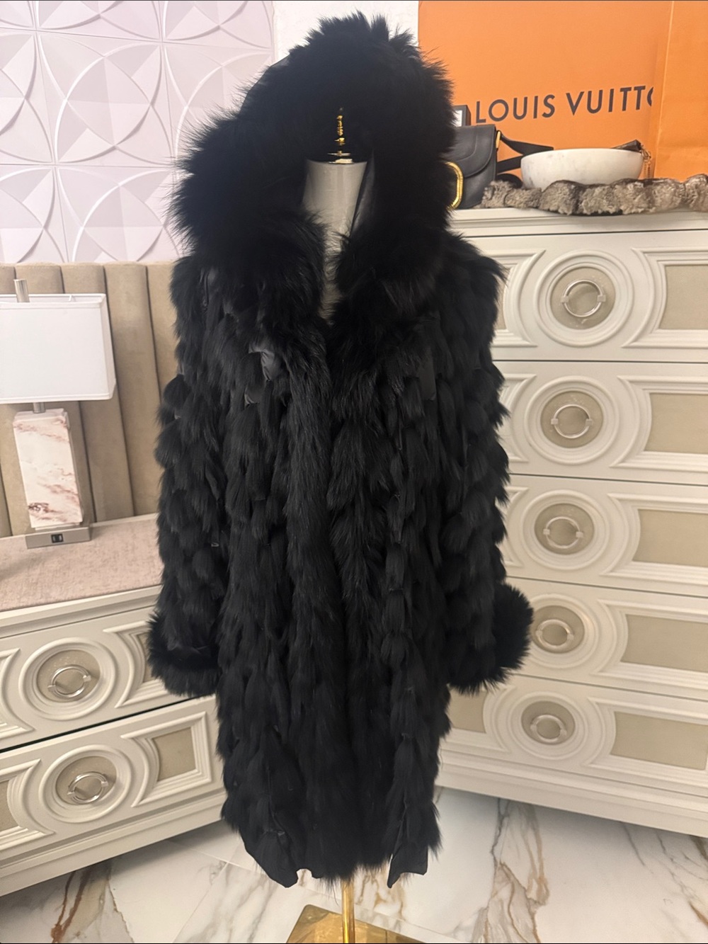 Fox fur light coat